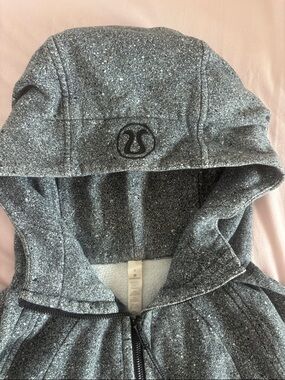 lululemon athletica Gray Speckled Hooded Zip Sweatshirt